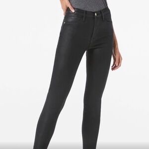 Frame Denim Black Skinny Coated Jeans - Women's